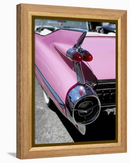 Close-Up of Fin and Lights on a Pink Cadillac Car-Mark Chivers-Framed Premier Image Canvas