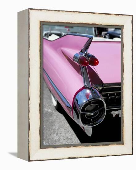 Close-Up of Fin and Lights on a Pink Cadillac Car-Mark Chivers-Framed Premier Image Canvas