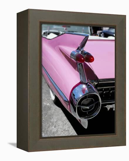 Close-Up of Fin and Lights on a Pink Cadillac Car-Mark Chivers-Framed Premier Image Canvas