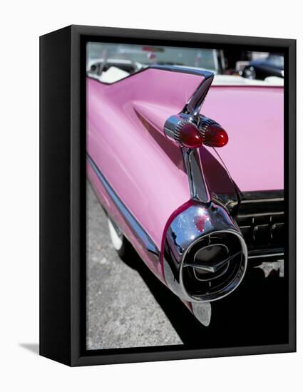 Close-Up of Fin and Lights on a Pink Cadillac Car-Mark Chivers-Framed Premier Image Canvas