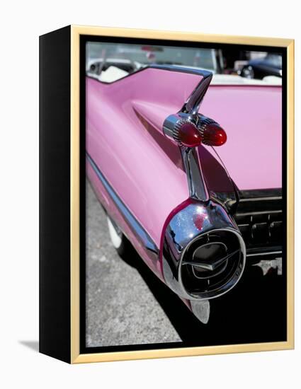 Close-Up of Fin and Lights on a Pink Cadillac Car-Mark Chivers-Framed Premier Image Canvas