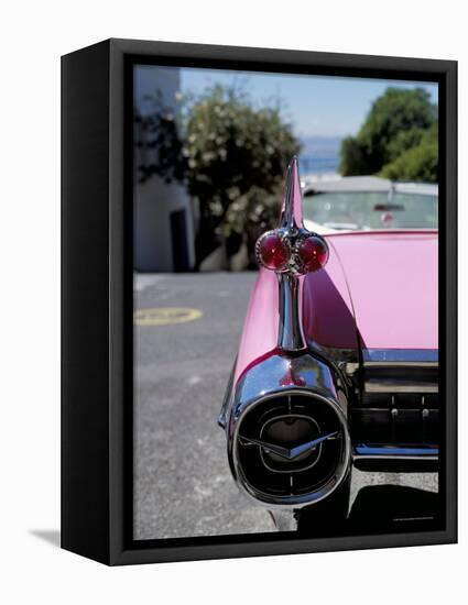 Close-Up of Fin and Lights on a Pink Cadillac Car-Mark Chivers-Framed Premier Image Canvas