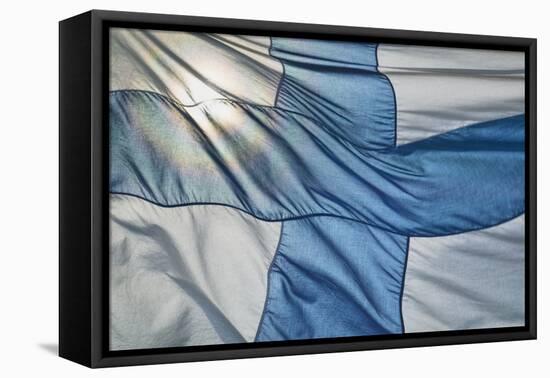 Close-Up of Finnish Flag-Jon Hicks-Framed Premier Image Canvas