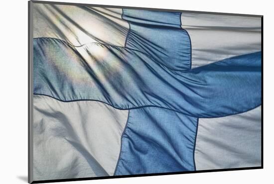 Close-Up of Finnish Flag-Jon Hicks-Mounted Photographic Print