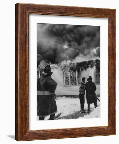 Close-Up of Fire at Cleveland Hill School-Grey Villet-Framed Photographic Print