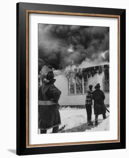 Close-Up of Fire at Cleveland Hill School-Grey Villet-Framed Photographic Print