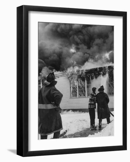 Close-Up of Fire at Cleveland Hill School-Grey Villet-Framed Photographic Print