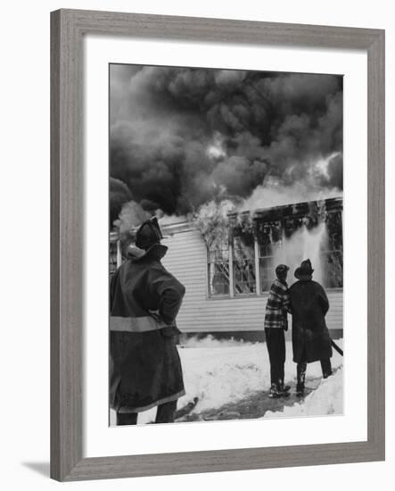 Close-Up of Fire at Cleveland Hill School-Grey Villet-Framed Photographic Print