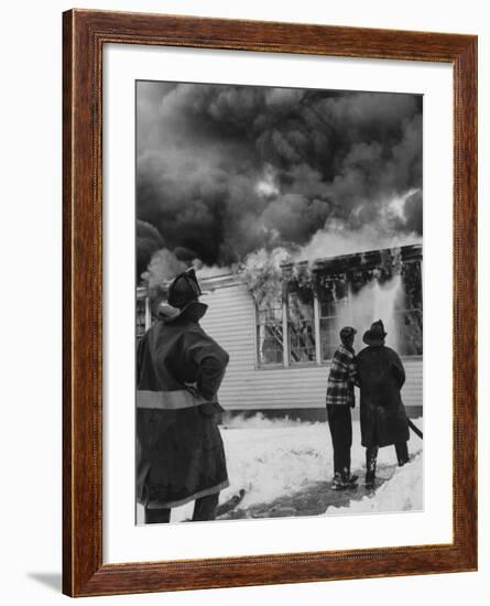 Close-Up of Fire at Cleveland Hill School-Grey Villet-Framed Photographic Print