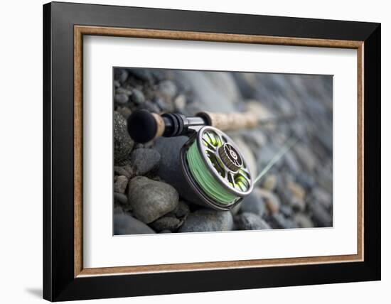 Close-Up of Fly Fishing Reel and Steelhead-Justin Bailie-Framed Photographic Print