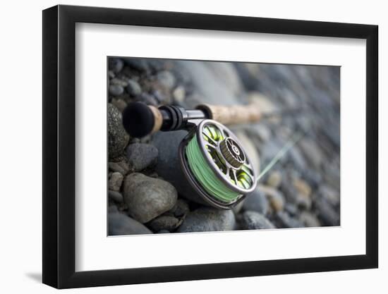 Close-Up of Fly Fishing Reel and Steelhead-Justin Bailie-Framed Photographic Print