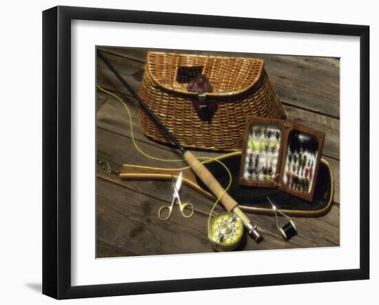 Close-up of Fly Fishing Tackle-null-Framed Photographic Print
