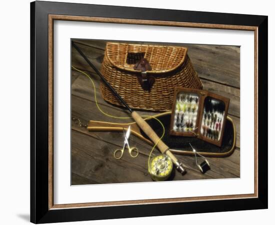 Close-up of Fly Fishing Tackle-null-Framed Photographic Print