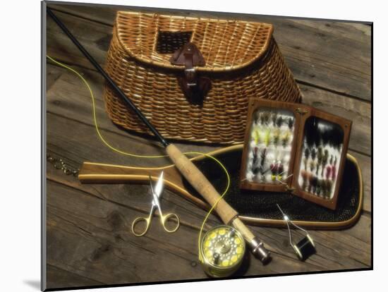 Close-up of Fly Fishing Tackle-null-Mounted Photographic Print