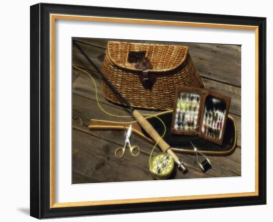 Close-up of Fly Fishing Tackle-null-Framed Photographic Print