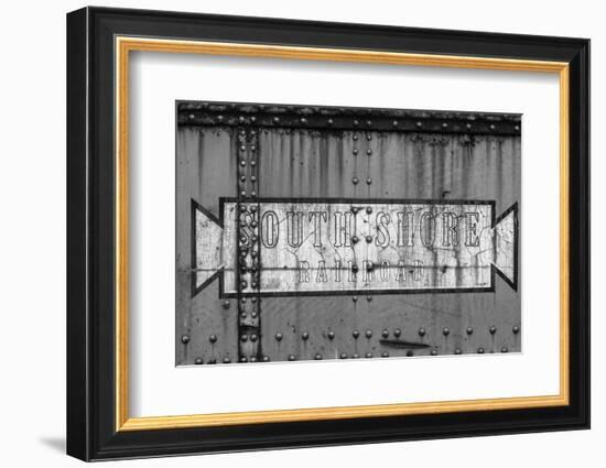 Close-up of freight railroad car, South Shore Line, Chicago, Cook County, Illinois, USA-Panoramic Images-Framed Premium Photographic Print