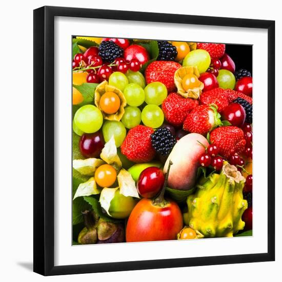 Close up of Fresh Fruits - Fruit assortments - Fruits and Vegetables-Philippe Hugonnard-Framed Photographic Print