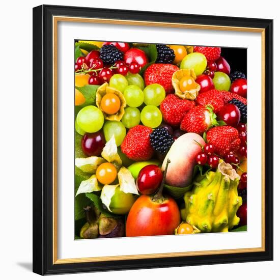 Close up of Fresh Fruits - Fruit assortments - Fruits and Vegetables-Philippe Hugonnard-Framed Photographic Print