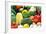 Close up of Fresh Raw Organic Vegetable Produce, Assortment of Corn, Peppers, Broccoli, Mushrooms,-warrengoldswain-Framed Photographic Print