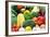 Close up of Fresh Raw Organic Vegetable Produce, Assortment of Corn, Peppers, Broccoli, Mushrooms,-warrengoldswain-Framed Photographic Print