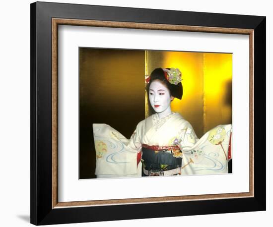 Close-up of Geisha Girl in Gold, Kyoto, Japan-Bill Bachmann-Framed Photographic Print