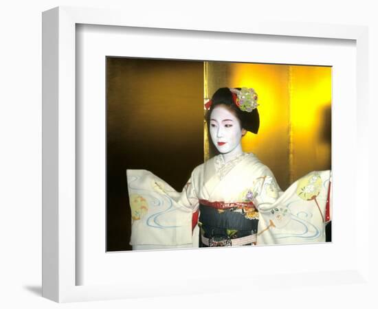 Close-up of Geisha Girl in Gold, Kyoto, Japan-Bill Bachmann-Framed Photographic Print