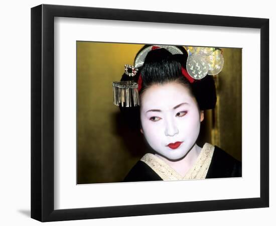 Close-up of Geisha Girl in Gold, Kyoto, Japan-Bill Bachmann-Framed Photographic Print