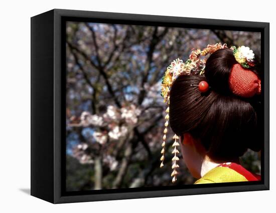 Close-up of Geisha on Philosophers Path, Kyoto, Japan-Nancy & Steve Ross-Framed Premier Image Canvas