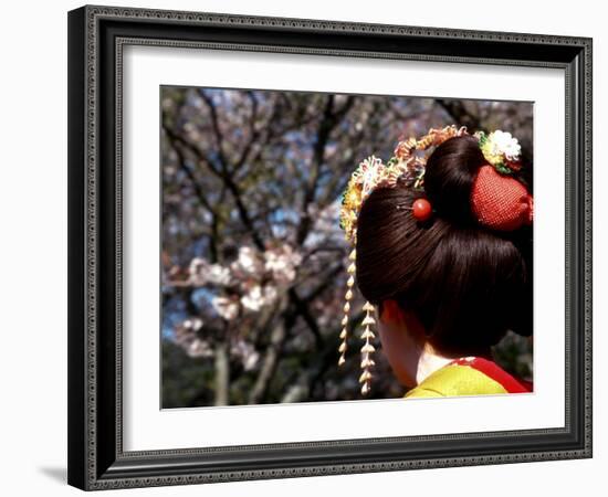 Close-up of Geisha on Philosophers Path, Kyoto, Japan-Nancy & Steve Ross-Framed Photographic Print