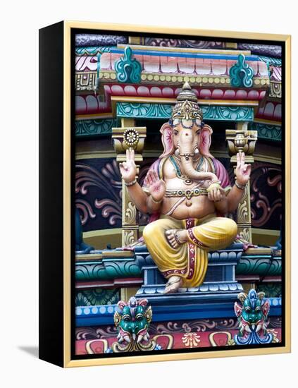 Close Up of Gopuram of Sri Mariamman Temple, a Dravidian Style Temple in Chinatown, Singapore-Gavin Hellier-Framed Premier Image Canvas