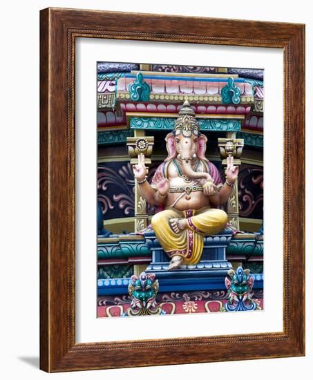 Close Up of Gopuram of Sri Mariamman Temple, a Dravidian Style Temple in Chinatown, Singapore-Gavin Hellier-Framed Photographic Print