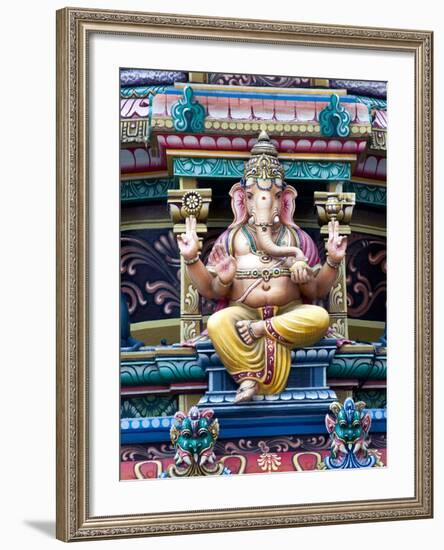 Close Up of Gopuram of Sri Mariamman Temple, a Dravidian Style Temple in Chinatown, Singapore-Gavin Hellier-Framed Photographic Print