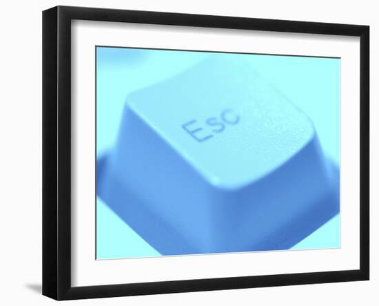 Close-up of Gray Escape Button on Computer Keyboard-null-Framed Photographic Print