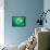 Close Up of Green Leaf Sprig on Dark Teal-null-Framed Premier Image Canvas displayed on a wall