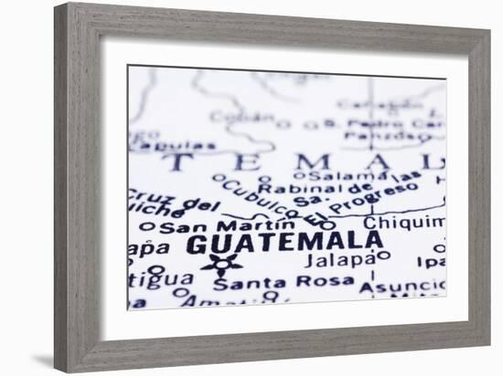 Close Up Of Guatemala On Map-mtkang-Framed Art Print