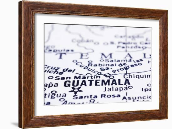 Close Up Of Guatemala On Map-mtkang-Framed Art Print