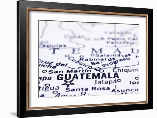 Close Up Of Guatemala On Map-mtkang-Framed Art Print