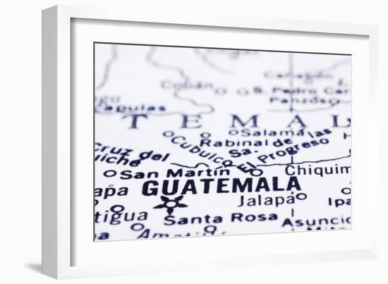 Close Up Of Guatemala On Map-mtkang-Framed Art Print