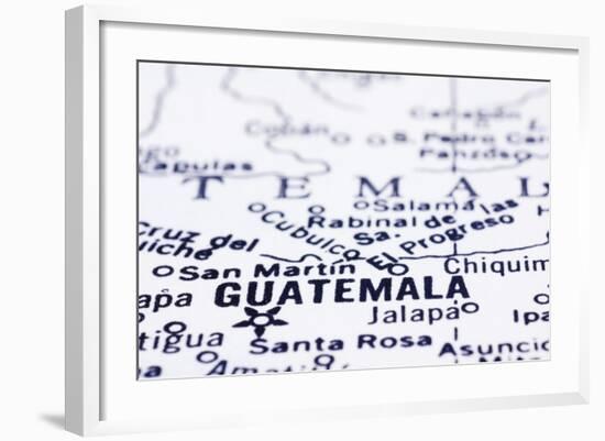 Close Up Of Guatemala On Map-mtkang-Framed Art Print