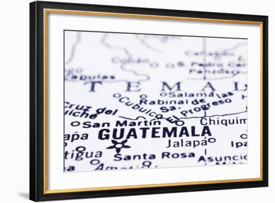 Close Up Of Guatemala On Map-mtkang-Framed Art Print