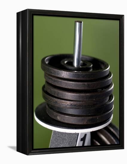 Close-Up of Gym Weightlifting Equipment-Matt Freedman-Framed Premier Image Canvas