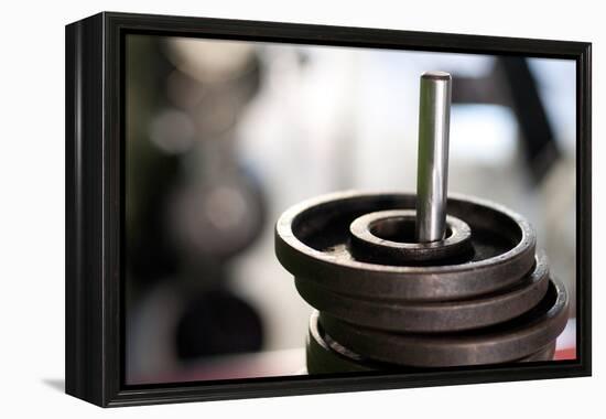 Close-Up of Gym Weightlifting Equipment-Matt Freedman-Framed Premier Image Canvas