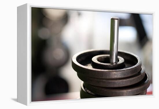 Close-Up of Gym Weightlifting Equipment-Matt Freedman-Framed Premier Image Canvas