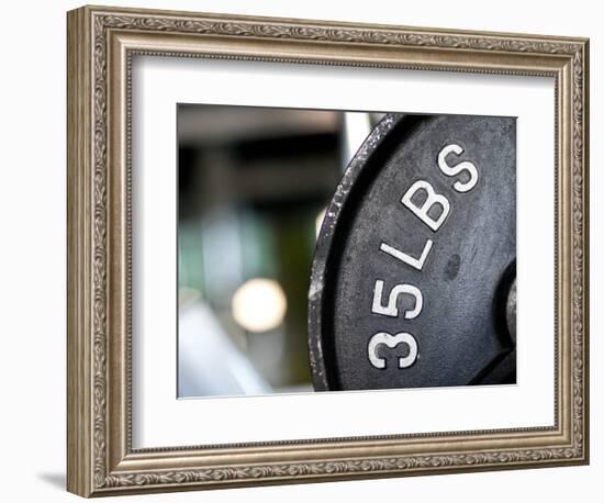 Close-Up of Gym Weightlifting Equipment-Matt Freedman-Framed Photographic Print