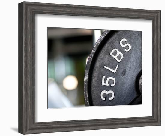 Close-Up of Gym Weightlifting Equipment-Matt Freedman-Framed Photographic Print