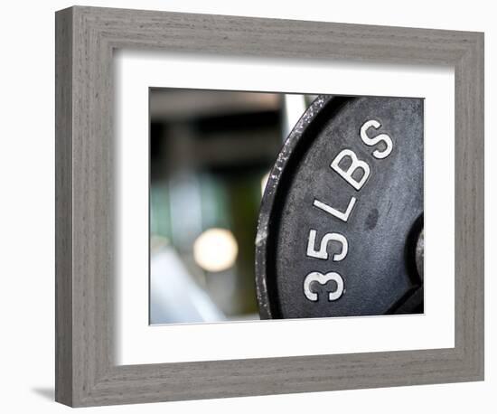 Close-Up of Gym Weightlifting Equipment-Matt Freedman-Framed Photographic Print