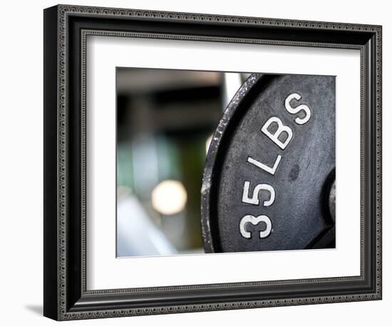 Close-Up of Gym Weightlifting Equipment-Matt Freedman-Framed Photographic Print