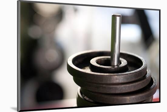 Close-Up of Gym Weightlifting Equipment-Matt Freedman-Mounted Photographic Print