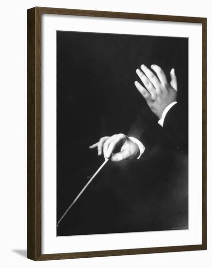 Close Up of Hands of Young Conductor Lorin Maazel-Nina Leen-Framed Premium Photographic Print