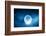 Close up of Human Hand Holding Blue Glowing Moon-Sergey Nivens-Framed Photographic Print